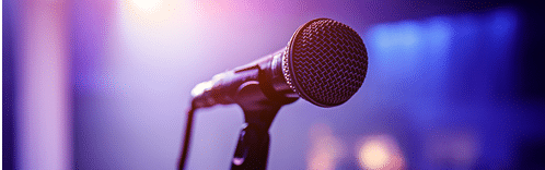 The microphone on stage before the artist performance