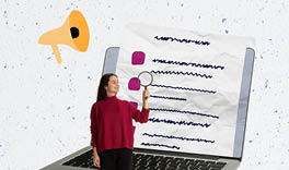 Creative design. Contemporary art collage of young girl with magnifier showing business rules of company. Concept of employment, cooperation, success, management, motivation and ad